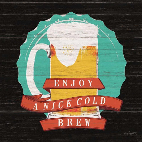 Cold Beer Black Modern Wood Framed Art Print with Double Matting by Appleman, Sam