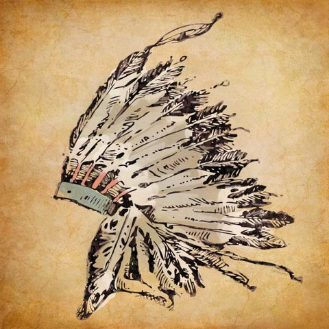 Ceremonial Headdress White Modern Wood Framed Art Print by Appleman, Sam