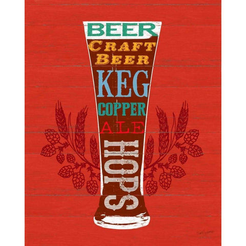 Beer Glass White Modern Wood Framed Art Print by Appleman, Sam