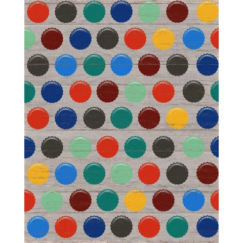 Beer Cap Pattern Black Modern Wood Framed Art Print with Double Matting by Appleman, Sam