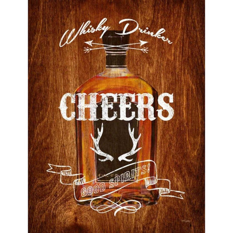 Whisky Drinker Wood Sign White Modern Wood Framed Art Print by Appleman, Sam