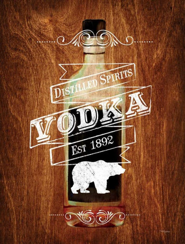 Vodka Drinker Wood Sign Black Ornate Wood Framed Art Print with Double Matting by Appleman, Sam