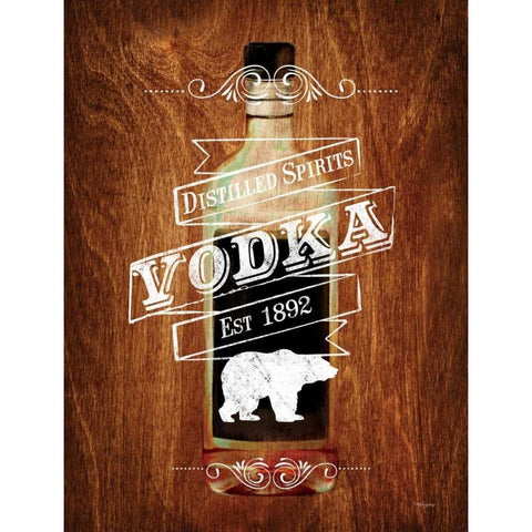 Vodka Drinker Wood Sign Black Modern Wood Framed Art Print with Double Matting by Appleman, Sam