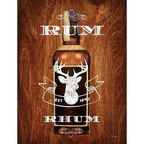 Rum Drinker Wood Sign Black Modern Wood Framed Art Print with Double Matting by Appleman, Sam