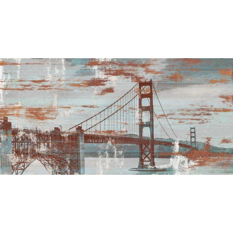 Vintage Golden Gate Black Modern Wood Framed Art Print with Double Matting by Appleman, Sam