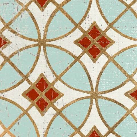 Garden Tile 1 Gold Ornate Wood Framed Art Print with Double Matting by Yamada, Morgan