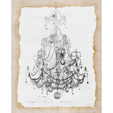 Paris Chandelier 2 White Modern Wood Framed Art Print by Yamada, Morgan