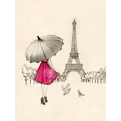 Sketching a Parisian Memory Black Modern Wood Framed Art Print with Double Matting by Yamada, Morgan