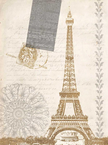 The Details of Eiffel White Modern Wood Framed Art Print with Double Matting by Yamada, Morgan