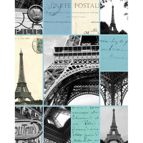 Paris Postcards Gold Ornate Wood Framed Art Print with Double Matting by Duprais, Cameron