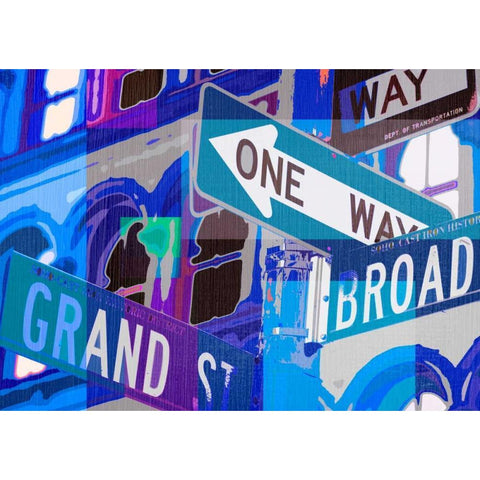 Broadway and Grand  Black Modern Wood Framed Art Print with Double Matting by Taylor, Evangeline