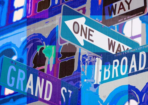 Broadway and Grand  White Modern Wood Framed Art Print with Double Matting by Taylor, Evangeline