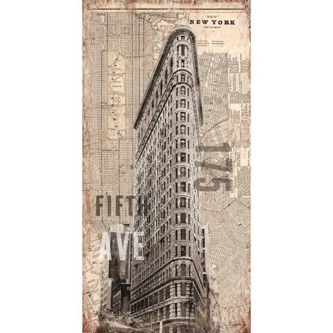 175 Fifth Avenue Black Modern Wood Framed Art Print with Double Matting by Taylor, Evangeline