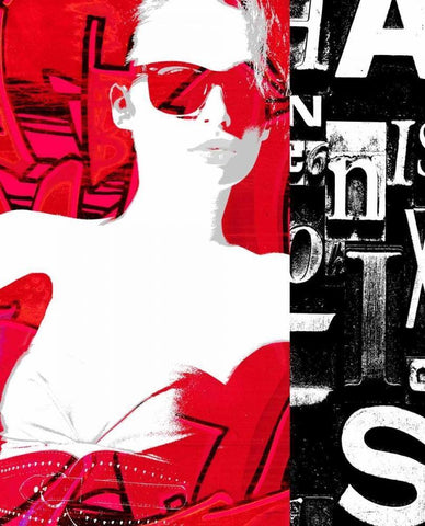 Fashion Graffiti 2 White Modern Wood Framed Art Print with Double Matting by Taylor, Evangeline