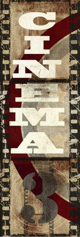 Cinema 3 White Modern Wood Framed Art Print with Double Matting by Taylor, Evangeline