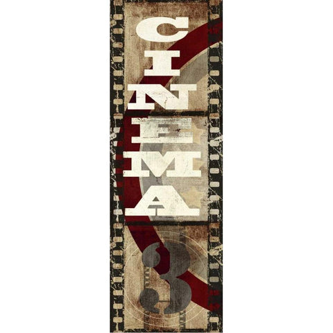 Cinema 3 Black Modern Wood Framed Art Print with Double Matting by Taylor, Evangeline