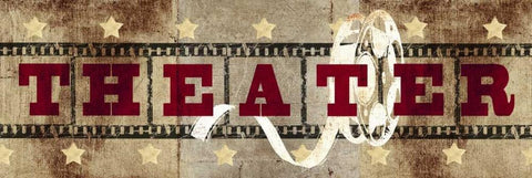 Theatre Reel White Modern Wood Framed Art Print with Double Matting by Taylor, Evangeline