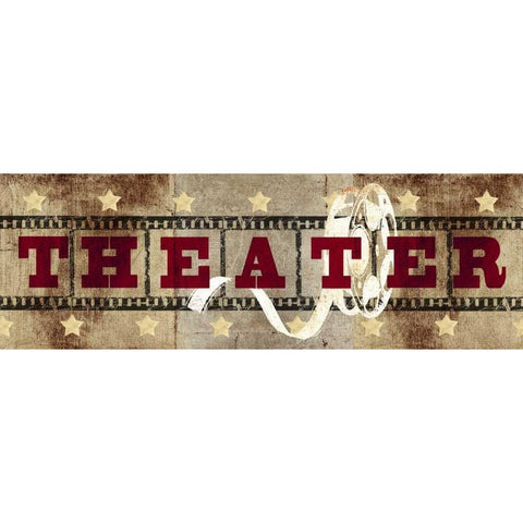 Theatre Reel Black Modern Wood Framed Art Print with Double Matting by Taylor, Evangeline