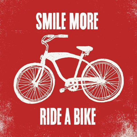 Smile More Ride a Bike White Modern Wood Framed Art Print by Taylor, Evangeline