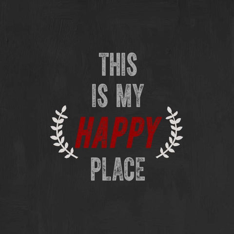 This Is My Happy Place Black Modern Wood Framed Art Print with Double Matting by Taylor, Evangeline