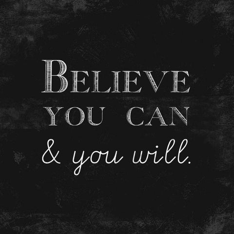 Believe You Can and You Will Black Ornate Wood Framed Art Print with Double Matting by Taylor, Evangeline