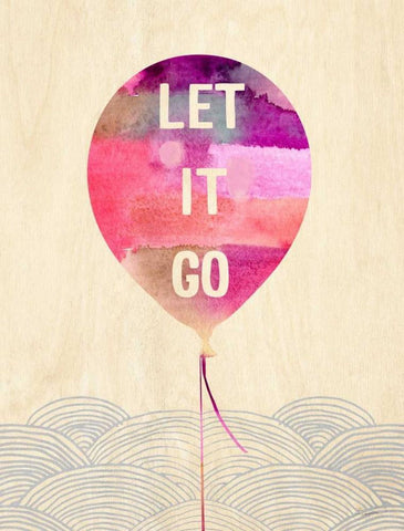 Let It Go White Modern Wood Framed Art Print with Double Matting by Taylor, Evangeline