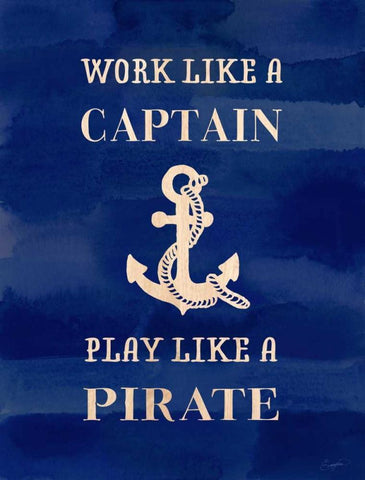 Work Like A Captain Black Ornate Wood Framed Art Print with Double Matting by Taylor, Evangeline