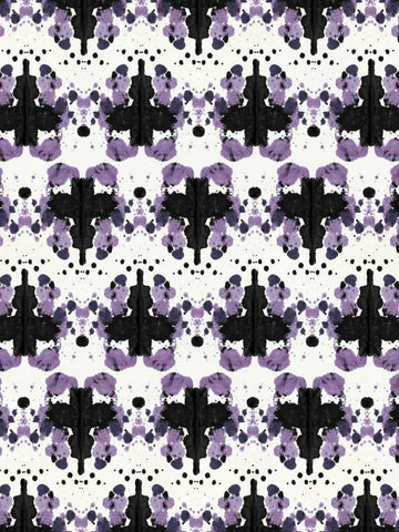 Ink Blot Pattern White Modern Wood Framed Art Print with Double Matting by Taylor, Evangeline