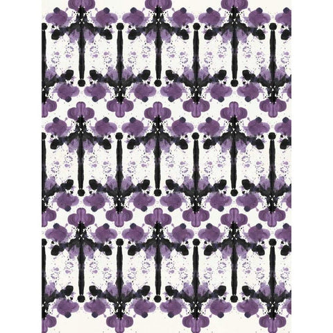 Ink Blot Design Black Modern Wood Framed Art Print with Double Matting by Taylor, Evangeline