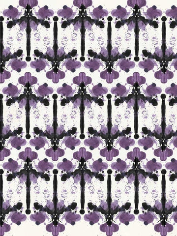 Ink Blot Design Black Ornate Wood Framed Art Print with Double Matting by Taylor, Evangeline