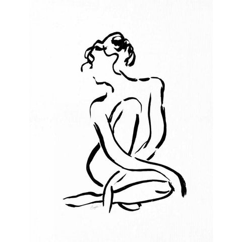 Gestural Figure Study Front White Modern Wood Framed Art Print by Taylor, Evangeline