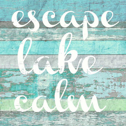 lake words 1 Black Ornate Wood Framed Art Print with Double Matting by Taylor, Evangeline