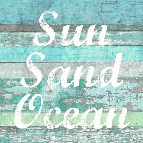 Sun Sand Ocean Black Modern Wood Framed Art Print by Taylor, Evangeline
