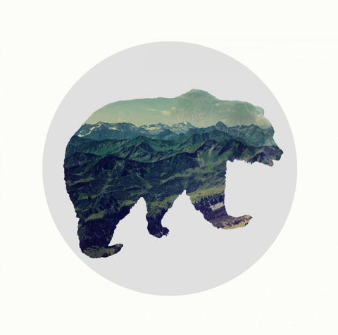 Spirit Bear Black Ornate Wood Framed Art Print with Double Matting by Taylor, Evangeline