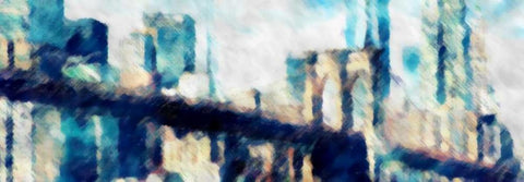 City Blue Impression White Modern Wood Framed Art Print with Double Matting by Taylor, Evangeline