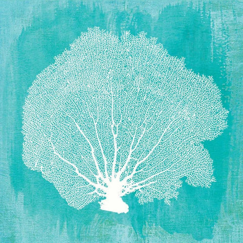 Tropical Sea Fan 2 White Modern Wood Framed Art Print with Double Matting by Taylor, Evangeline