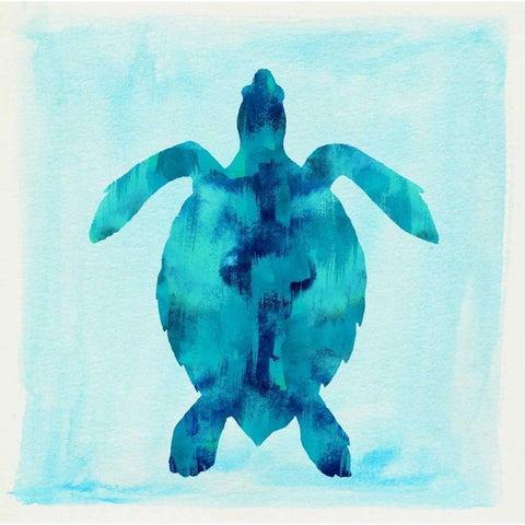 Tropical Sea Turtle Black Modern Wood Framed Art Print by Taylor, Evangeline