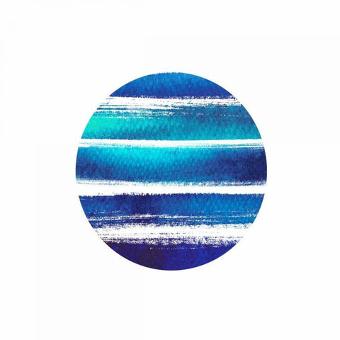 Circular Blues White Modern Wood Framed Art Print by Taylor, Evangeline