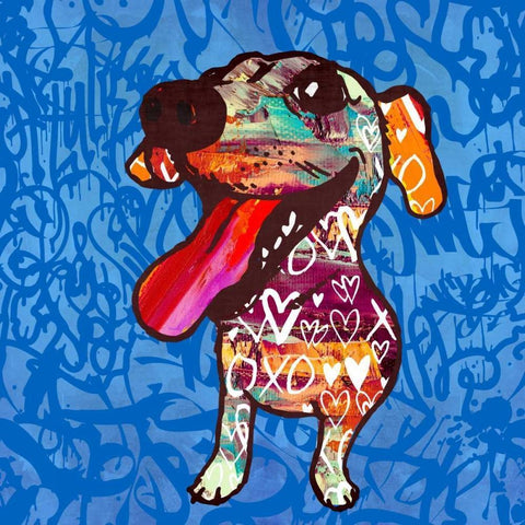 Happy Barks! Black Modern Wood Framed Art Print by Taylor, Evangeline