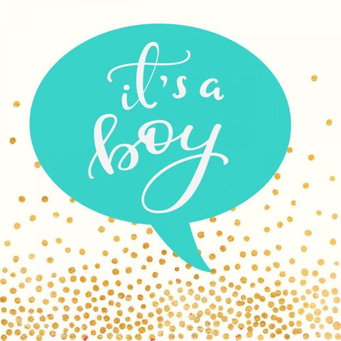 Its A Boy Black Ornate Wood Framed Art Print with Double Matting by Taylor, Evangeline