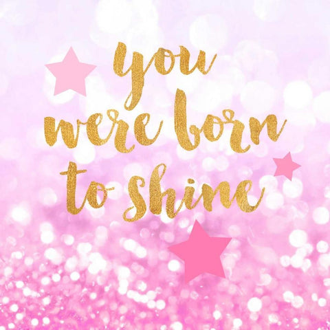 Born To Shine Pink Black Ornate Wood Framed Art Print with Double Matting by Taylor, Evangeline