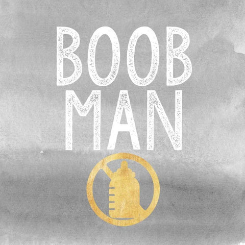 Boob Man White Modern Wood Framed Art Print with Double Matting by Taylor, Evangeline