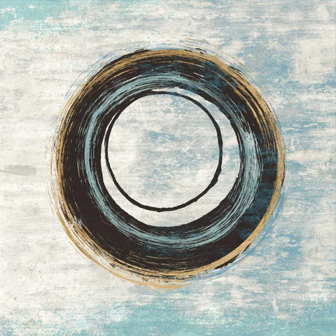 Circular Emotions Black Modern Wood Framed Art Print by Taylor, Evangeline