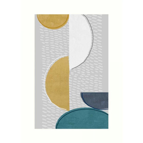 Modern Ellipse 1 Black Modern Wood Framed Art Print with Double Matting by Taylor, Evangeline