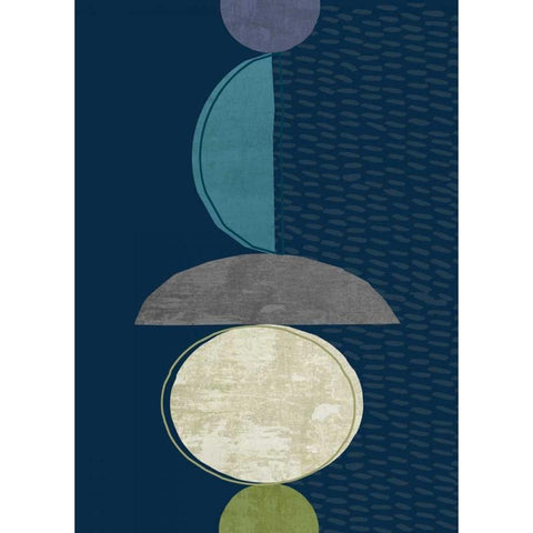 Modern Ellipse 2 Gold Ornate Wood Framed Art Print with Double Matting by Taylor, Evangeline