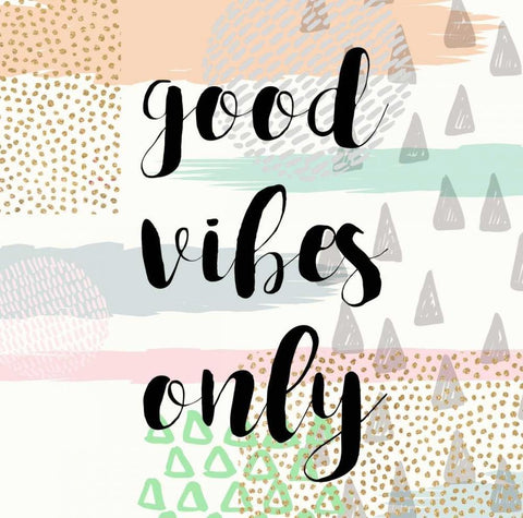 Good Vibes Only Black Ornate Wood Framed Art Print with Double Matting by Taylor, Evangeline