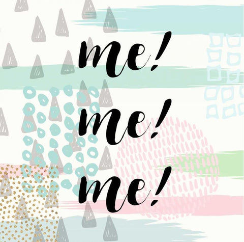 Me! Me! Me! Black Ornate Wood Framed Art Print with Double Matting by Taylor, Evangeline