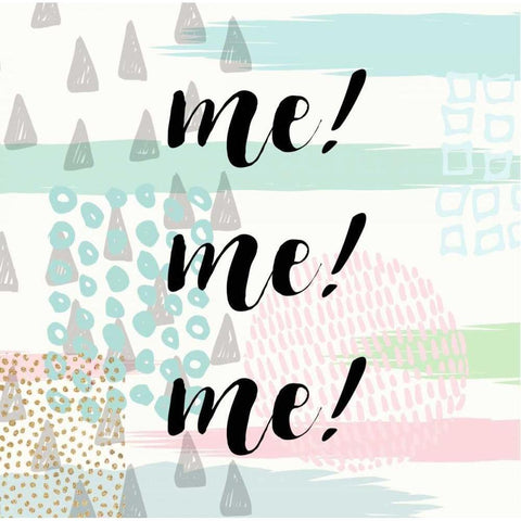 Me! Me! Me! Black Modern Wood Framed Art Print by Taylor, Evangeline