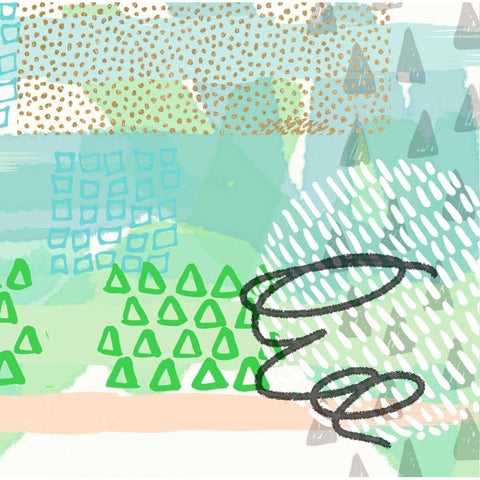 SwirlÃ©e 3 Gold Ornate Wood Framed Art Print with Double Matting by Taylor, Evangeline