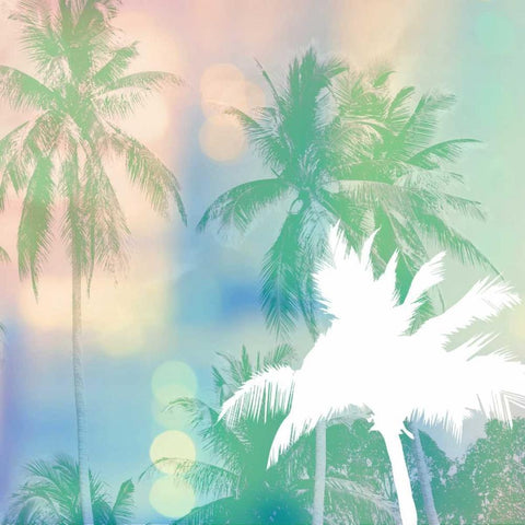 Soft Palm Trees Black Modern Wood Framed Art Print with Double Matting by Taylor, Evangeline